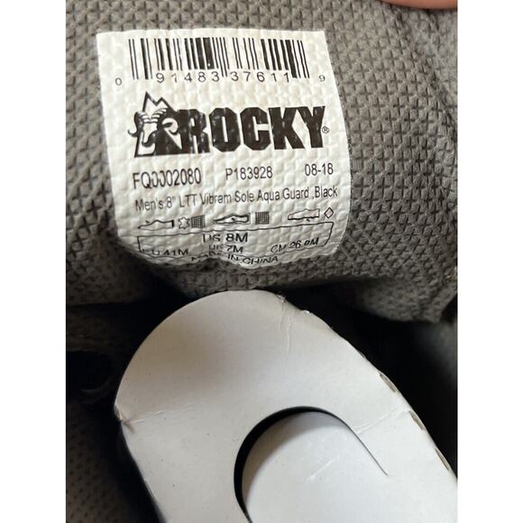 MENS ROCKY 2080 8” PORTLAND LACE-TO-TOE WATERPROOF BOOTS SIZE‎ 8M NIB - Picture 8 of 14